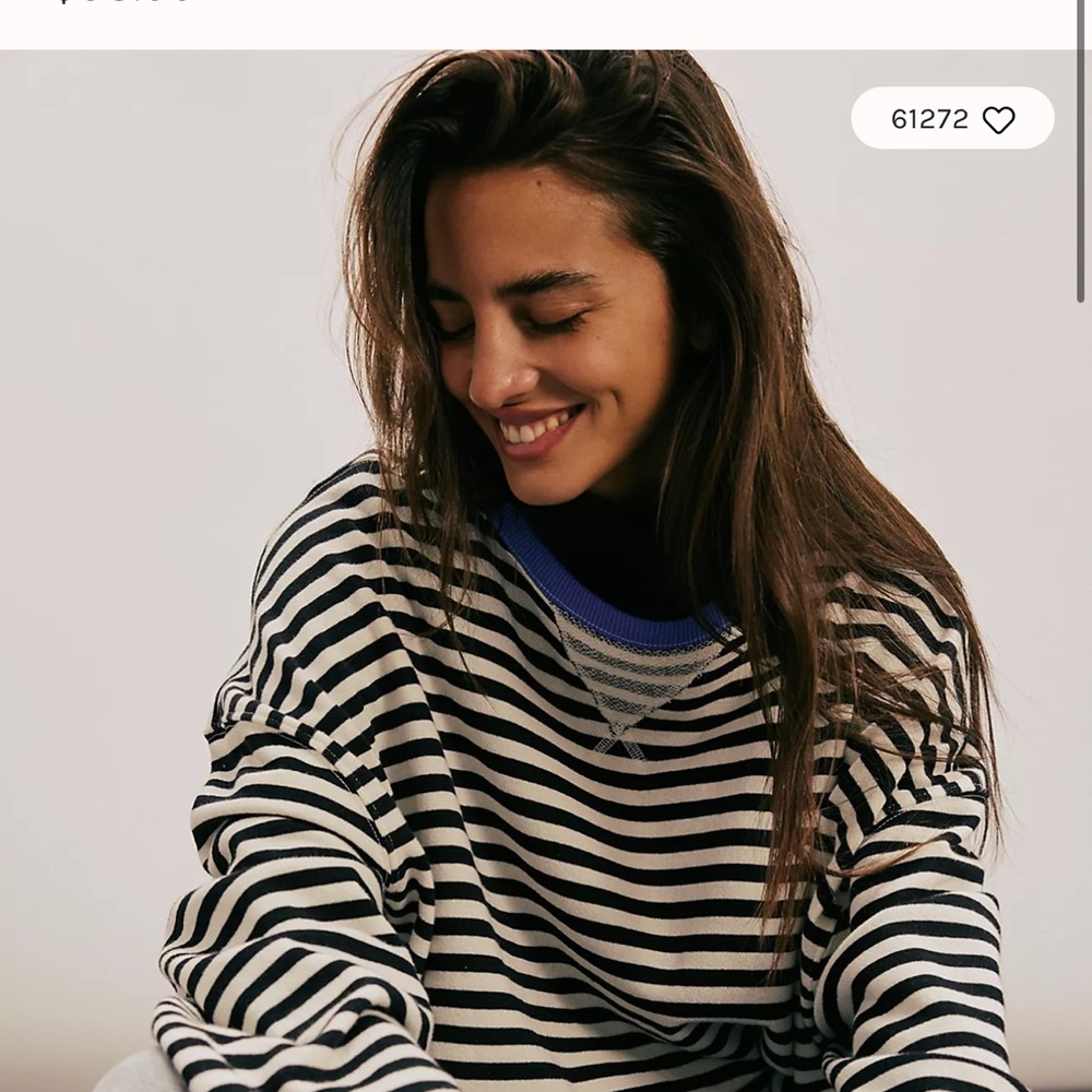 Free People Classic Striped Crewneck x-small